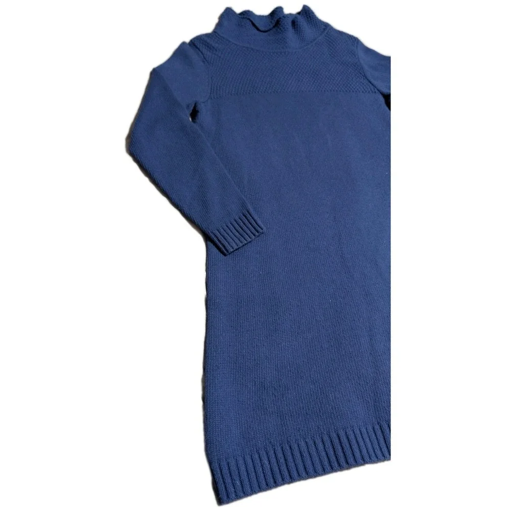 Boden Blue Turtleneck Sweater Dress Cashmere‎ Blend Knit Womens US 12 UK 16